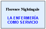 Text Box: Florence Nightingale  LA ENFERMERÍA   COMO SERVICIO      